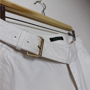 Lauren Ralph Lauren White Chinos with Gold Buckle